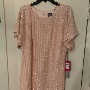 Vince Camuto Blush Sequin Dress